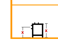 Flue exit height of the stove for the twin wall flue pipe system