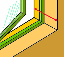 How to measure the wall thickness through a window or door reveal